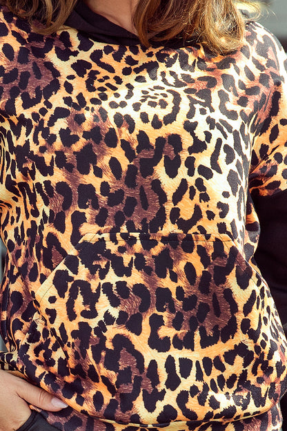 279-1 Kenguru kapucnis pulcsi - leopárd mintás